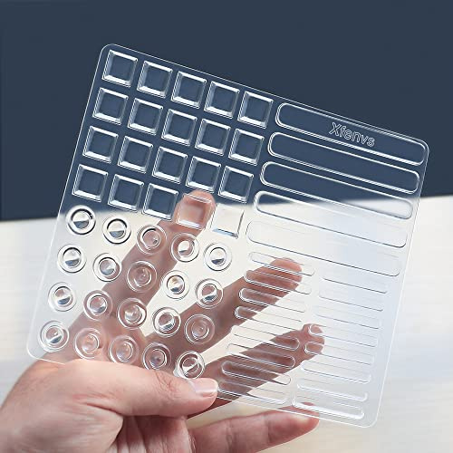 61 PCS Cabinet Door Bumpers, Clear Soft Rubber Bumper Pads Strong | Cabinet Stoppers Multi-Shape Suitable for Different Furniture Sound Dampening Buffer Pads (1 Pack 4 Sizes, Clear)