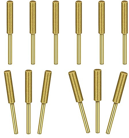 PLCatis Diamond Chainsaw Sharpener 12PCS Chainsaw Sharpening stones Assorted Size 5/32 3/16 7/32 Easy Chainsaw Abrasive Sharpening Grinding Stones for Sharpening Chainsaw Blades Quickly Easily