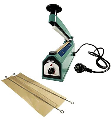 WELDINGER Folienschweißgerät FSG-200 Impulse Sealer 200 mm Arbeitsbreite Temperatur stufenlos regelbar mit Brennelementen 5 Jahre Garantie