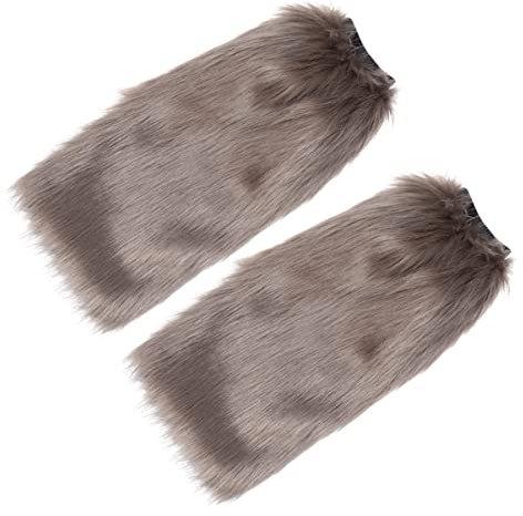 Toyvian Kunstpelz Leg Warmer Plüsch Stulpen Warme Boot Cuffs Cover Für Damen Mädchen Weiche Leichte Beinwärmer Für Herbst Winter Modisches Khakifarbenes Accessoire