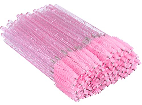 G2PLUS 200PCS Brosses à Cils Jetables,Pinceaux à Cils Jetables,Goupillon Cils,Brosse à Sourcils,Outil de Maquillage Mascara Brosse à Sourcils Applicateur Poignée en Cristal