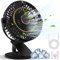 COZII Ventilador USB Recargable, Ventilador de Mesa Pequeño 3 en 1 con Clip, Potente Ventilador Portatil Silencioso 5 Velocidades, 720° Rotation Mini Ventiladores para Oficina, Hogar, Camping(Negro)