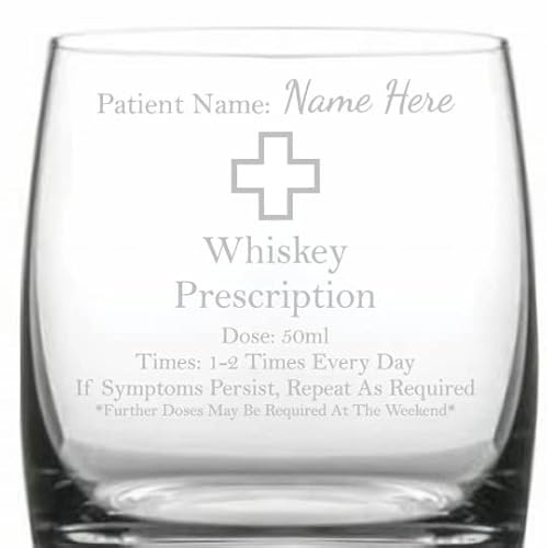 Personalised Prescription Medicine Whiskey Glass - add Your own Name