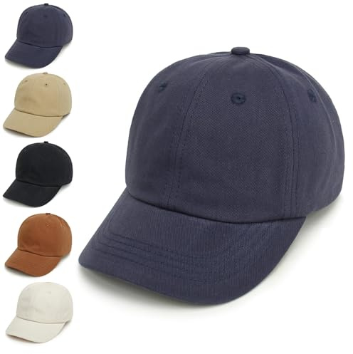 YANWANG Baby Kids Solid Color Baseball Caps Cappello da Sole in Cotone Regolabile per Bambini Ragazzi Ragazze (Navy Blue,2-5Year)