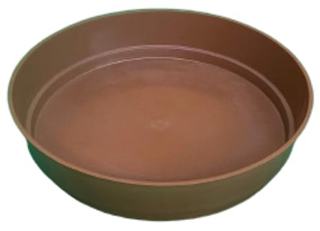 GROWMANIA Pack 10 Platos Redondos Terracota para Macetas Diámetro 37 cm - Plato Plástico para Maceteros Marrón