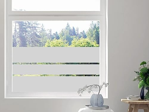 GRAZDesign Fensterfolie Blickdicht 3 Streifen | Sichtschutzfolie für Fenster, Dusche, Glastür | Selbstklebende Folie als Sichtschutz 80x57cm