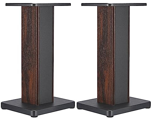 sourcing map Bois Grain Enceinte Pieds 1 Paire 19.7 Pouce (50cm) Universel Haut-Parleur Support Évidé Supports Amélioré Audio Écoute pour Maison Théâtre Cinéma