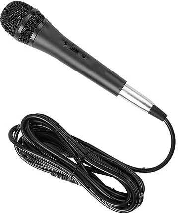 Handmikrofon, Handmikrofon aus Aluminium-Zink-Legierung, Kabelgebunden, Bewegliches Spulenmikrofon, Schwarz (Schwarz)