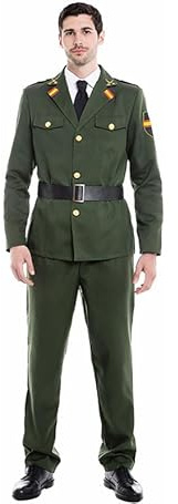 Partilandia | Disfraz de Guardia Civil Verde para hombre (Talla S)