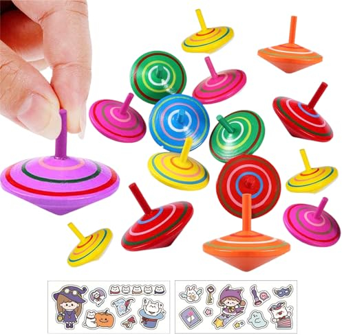 Holzkreisel für Kinder,15pcs Kreisel aus Holz,Holzkreisel Spielzeug,Spielzeugkreisel,Mitgebsel Kindergeburtstag,Holzkreisel Spielzeug Bunt,Kindergeburtstag Partybeutelfüller,Zufällige Farbe