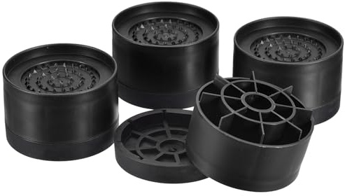 sourcing map Set di 4 alzate rotonde per mobili, altezza 5 cm, regolabili, per telaio del letto, tavolo, scrivania, gambe del divano, alzate per sedie, supporta 599,7 kg, nero