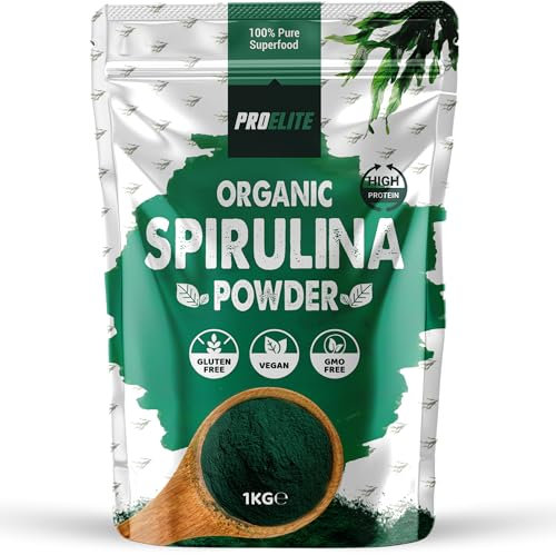 Organic Spirulina Powder 1kg Natural Immune Booster | Premium Superfood Super Greens Spirulina Powder | Rich in Essential Vitamins & Minerals Vegans & Vegetarians by PROELITE