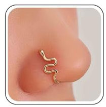 Xmsrn Anneau Nez Serpent Vintage Manchette Nez Serpent Punk Anneau Nez Serpent Gothique Anneau Nez Cuivre Africain Anneau Nez D'or Faux Non Percé Bijoux Pour Les Femmes Et Les Filles