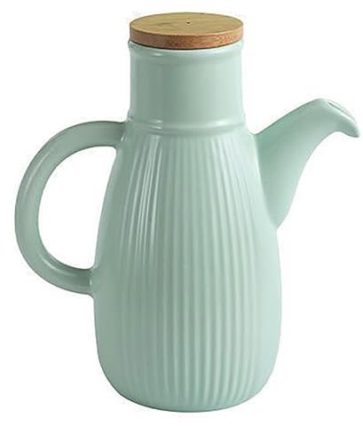Dekorativer grüner Keramik-Essigflaschenspender für Küche, Gewürze, Aufbewahrungsbehälter, 750 ml, Olivenöl, Menage Ausgießer