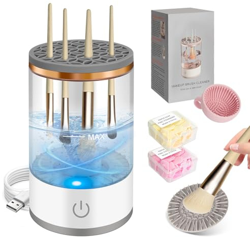 Pinselreiniger Make Up Elektrisch, Make Up Pinsel Reinigungsgerät, Make Up Pinsel Reiniger USB Wiederaufladbare, Pinselreinigungsstation Automatische Make Up Brush Cleaner für alle Make Up Pinsel