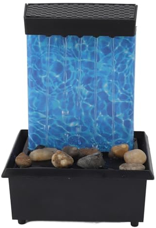 Hiraith LED-beleuchteter Wasserfall-Brunnen, Beruhigende Atmosphäre, Lindert Stress, USB-Kabel oder Batteriebetrieben, Innendekoration, Geschenke für Eltern oder Freunde mit Flussfelsen