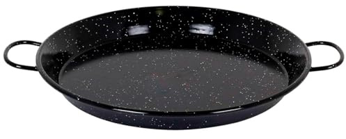 Tradineur - Paellera valenciana esmaltada - Cocinar arroces - Apta para gas, vitrocerámica, cocina eléctrica y lavavajillas - Ø 40 cm - Color Negro