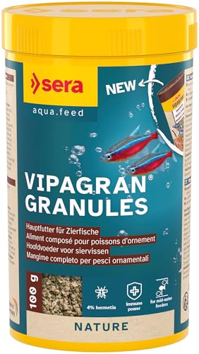 sera Vipagran Granules 250 ml (100 g) | Fischfutter Aquarium für mittlere Wasserzone | Softgranulat Hauptfutter | Aquarium Futter mit natürlichen Inhaltsstoffen | Fischfutter für gesundes Wachstum