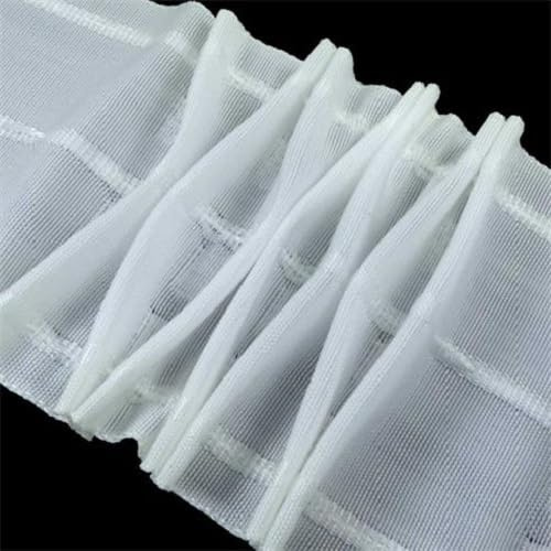 6 Metros,Cinta para Cortinas Plisada Fruncir Automático, Frunce Normal, Nido de Abeja,Tablas,Ojales-Anillos+25 Ganchos (F-Nido DE Abeja-Blanco)