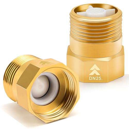 ELNLE Rückschlagventil 1 Zoll mit Innengewinde und Außengewinde, Rückflussverhinderer DN25 Messing Rückschlagventil Wasser für Wasserleitung Warmwasserbereiter (2 × 1 Zoll)