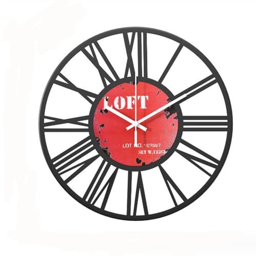 Grande orologio da parete in metallo, 33 cm, silenzioso, a batteria, per decorazione soggiorno, ideale per interni ed esterni