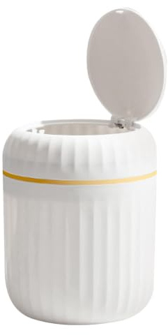 XUQEAYWD Liten bordsbehållare, 16,5 x 13 cm, papperskorg med återanvändbart plastlock, för, sminkbord, badrum