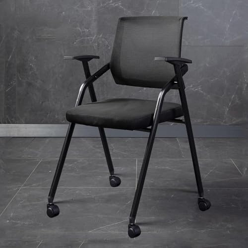 Bürostuhl Klappstuhl mit Rollen, Ergonomischer Netz-Stapelstuhl, Bequeme Schreibtischsessel für Zuhause und Schule, ideal für Training und Wartezimmer