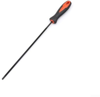 Lima rotonda per motosega per affilare utensili a catena, in acciaio, con manico in plastica, diametro 4,0 mm, 4,8 mm, 5,5 mm, compatibile con catene 3/8, 325 e 404 (4 mm)