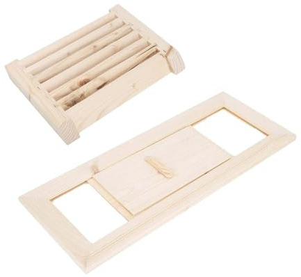 budiniao Panel de ventilación para sauna, Para madera natural, borde liso que proporciona una excelente ventilación. Rejilla de Para madera para facilitar la entrada aire fresco.
