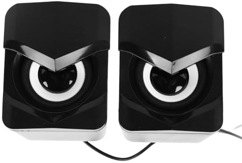 Akozon 2 Haut-parleurs Filaires pour Ordinateur de Bureau avec Caisson de Basses – Système Multimédia Portable pour Ordinateurs Portables et PC, Basses Puissantes, Connexion USB