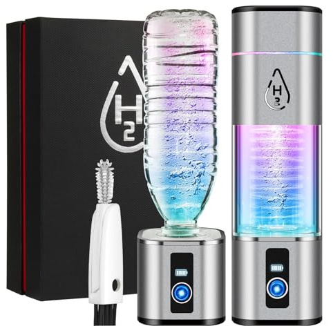 IUHFSIFS Botella de agua de hidrógeno 2025 3 en 1 con pantalla【Certificación profesional - 3000+PPB】【Contenido de hidrógeno doble número 1】Botella de agua de hidrógeno con tecnología de película
