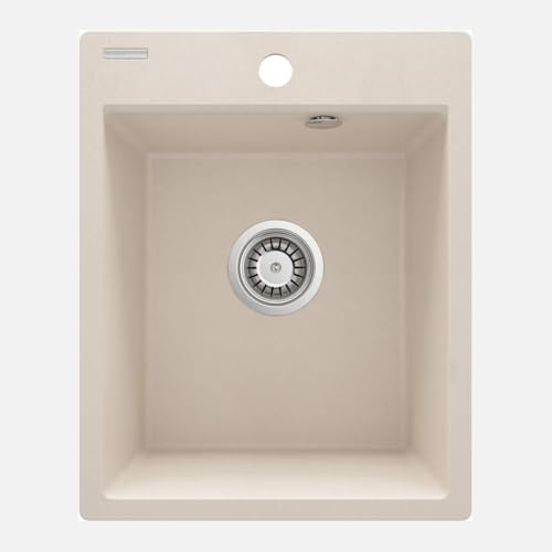 Lavello cucina in granito con 1 vasca 40x50 cm beige - Drax