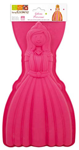 ScrapCooking 3138 Prinzessin Backform Silikon Rosa 35,5 x 17,5 x 3,5 cm