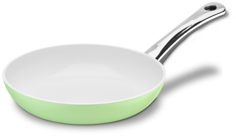 BERNDES 079619 Alu Color Bratpfanne, 28 cm, keramikversiegelt, innen weiß, außen frühlingsgrün