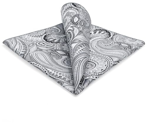 S&W SHLAX&WING Pañuelo de Bolsillo para Hombres 32cm Gris Paisley 32cm