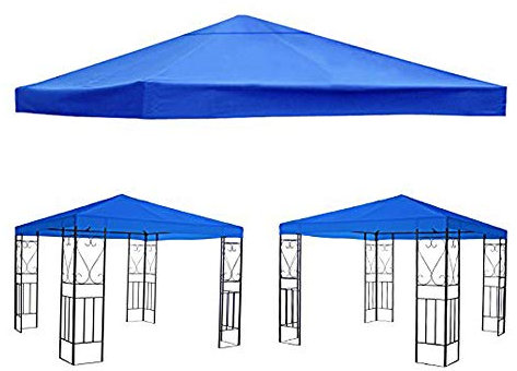 Green Bay 1-Tier Replacement Top Fabric for 3x3m Gazebo Pavilion Roof Canopy Blue