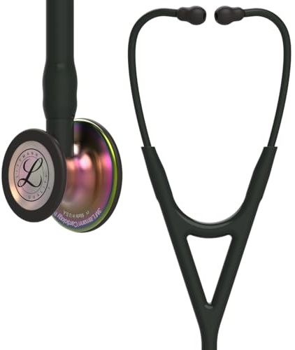 3M™ Littmann® Cardiology IV™ diagnostiskt stiskt stetoskop med gratis lasergravyr (svart – regnbåge 6165)