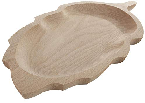 WooDeeDoo Leaf Shaped Serving Dish Snack Food Platter | 34 x 18 x 2.8 cm | Fruit Crackers Cheese Cake Plate Display Tray