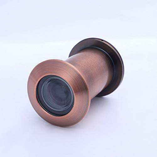 ARCH Grüne Bronze Anti-Diebstahl-Tür Visible Guckloch Cat Eye HD 220 ° Weitwinkel Tür Spiegel Anti-Diebstahl-Anti-Brecheisen-Tür-Projektor mit Abdeckung (Color : Red Bronze)