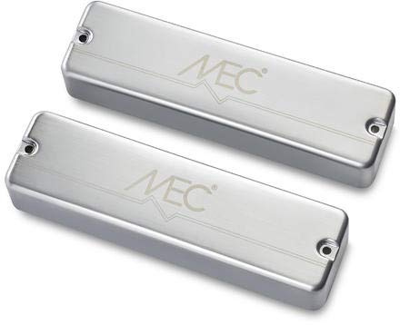 MEC Active Soapbar Humbucker Bass Pickup Set, Metal Cover, 6-String - Brushed Chrome