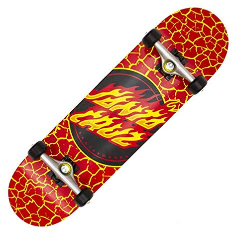 Santa Cruz Skateboards Complete Flame Dot Red 8.25 x 31.5 Assembled