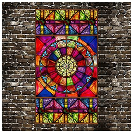 Siunwdiy Selbsthaftend-Glasoberflächen Sichtschutzfolie,Fensterfolie Bunt Privatsphäre Glas Sichtschutzfolie Bad Blickdicht Selbsthaftend Dekorfolie,S,40x90cm