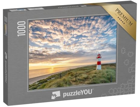 puzzleYOU: Puzzle 1000 Teile „Roter Leuchtturm auf der Insel Sylt, Nordfriesland, Schleswig-Holstein, Deutschland“ – aus der Puzzle-Kollektion Sylt, Natur, Strand, Nordsee, Strand & Meer