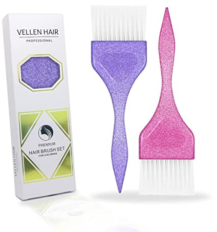 Vellen Hair Glam Big Pinsel-Set, Glitzer-Pinsel-Set mit für glatte Anwendung, perfekt für Haarfärbung und Balayage, wiederverwendbar und waschbar - Lila Rosa