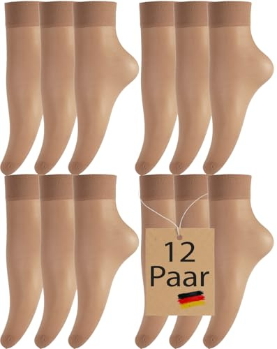 BANANANALU 12 par 20 fina strumpor nylonstrumpor finstrumpsstrumpor storpack, Naturale 12 par, One Size