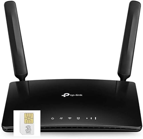 TP-Link MR600 (v3) 4G+ Cat6 LTE Dual Band Gigabit Router with Three Data SIM Card Bundle
