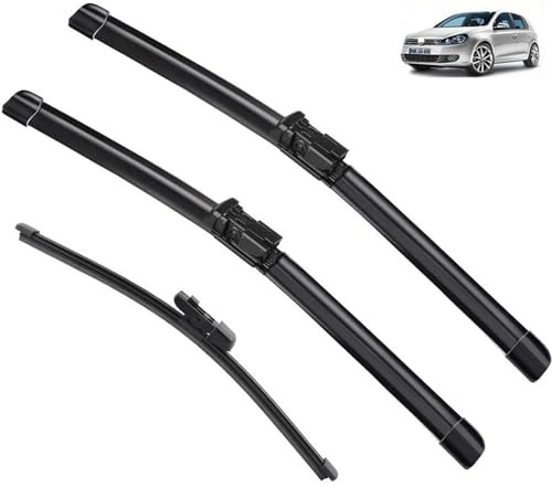 Set kompatibel mit VW Golf 6 Golf6 MK6 VI 2009–2012 5K Wischerblätter vorne hinten Wagon GTI R GTD Windschutzscheibe Windschutzscheibe Fenster 24+19+11 (Color : Front Rear, Size : RHD)