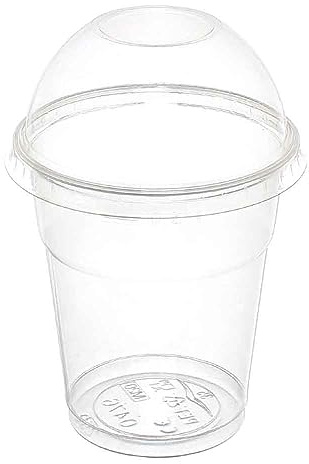 DOT Horeca Solutions 50 Bicchieri con coperchio cupola PET trasparenti monouso 500 ML tacca 0,4 alta qualità usa e getta bicchiere riciclabili macedonia bevande frappè cocktail granite gelati