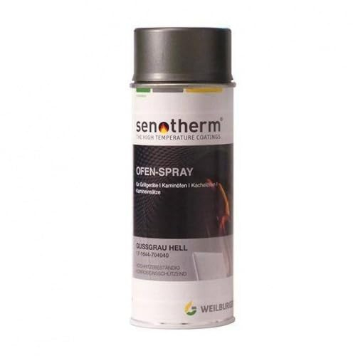 Weilburger Senotherm Ofenspray Ofenlack Rauchrohr hitzebeständig 400 ml Farbe Spray Fabe Gussgrau Hell