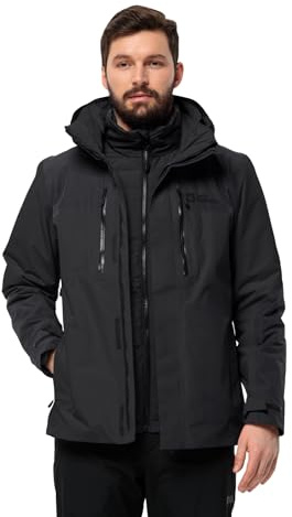 Jack Wolfskin Herren Jasper 3in1 Jkt M, Schwarz, XL EU